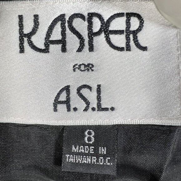 Kasper ASL Womens 8 Black White Houndstooth Blazer Skirt Set Power Suit Timeless - Picture 14 of 16